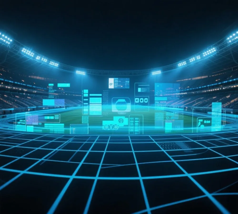 赛事与数据融合的视觉示意图